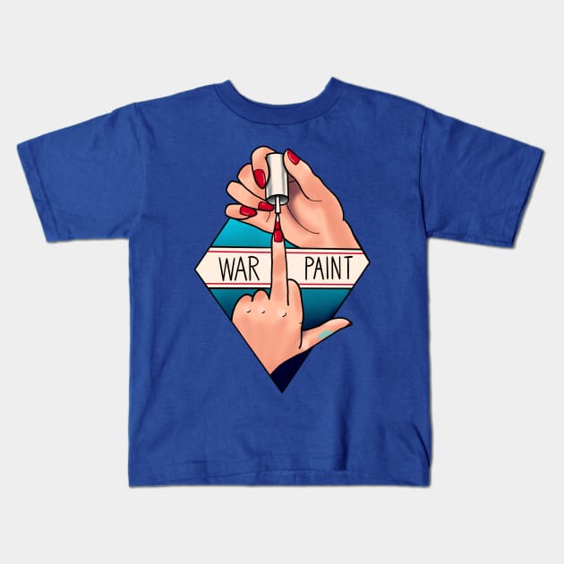 War Paint Kids T-Shirt by freezethecomedian